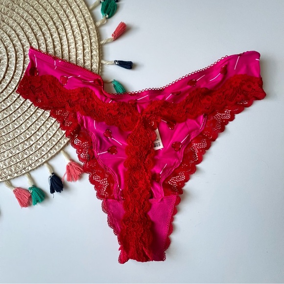 Victoria's Secret Tease Fun & Flirty High-Leg Scoop Thong Panty Pink XS NEW - Picture 7 of 7